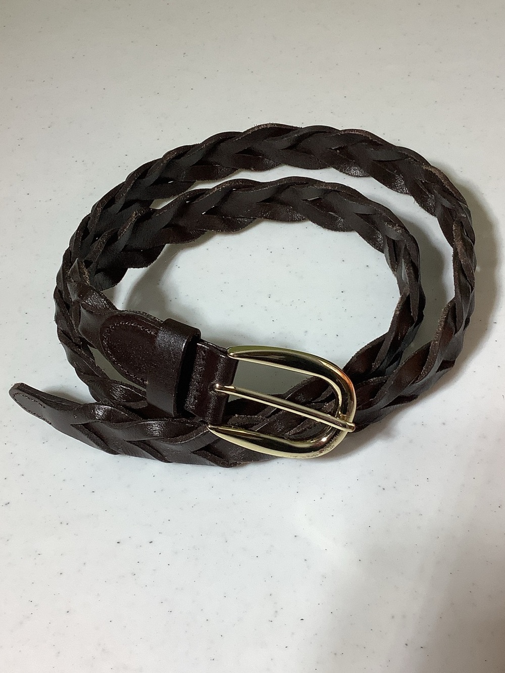 Madewell brown leather braided belt, size XL-XXL